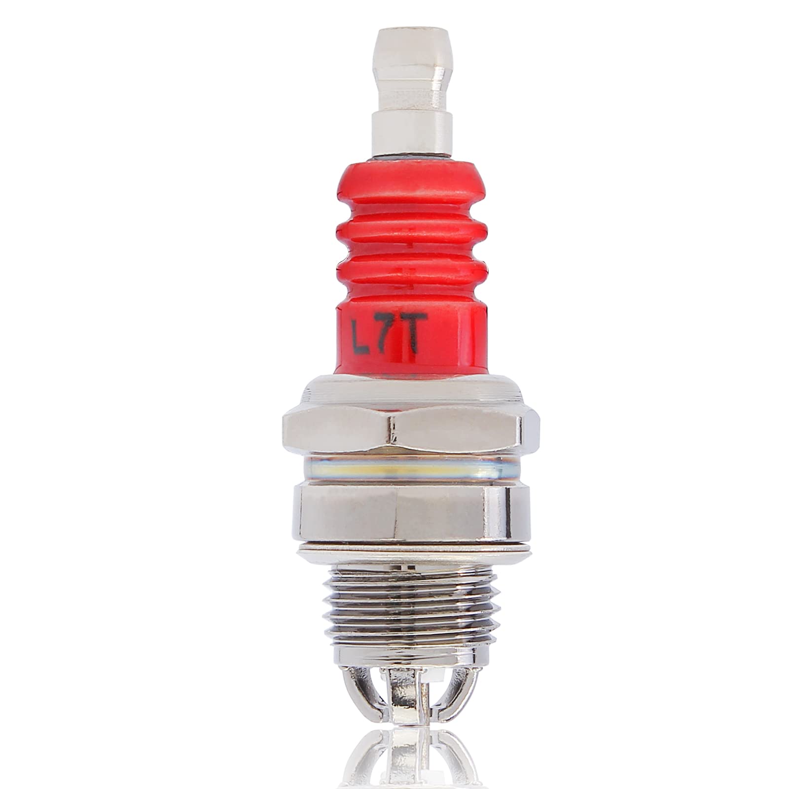 10Pcs L7T 3 Electrode Spark Plugs for 33cc-49cc 2-Stroke Engines - Compatible with Mini Pocket Bikes, ATVs, Quads, Scooters, Trimmers, Blowers, Chainsaws, Brushcutters, Lawnmowers (Echo & Wacker) - Ideal for Small Engine Maintenance & Performance Tuning