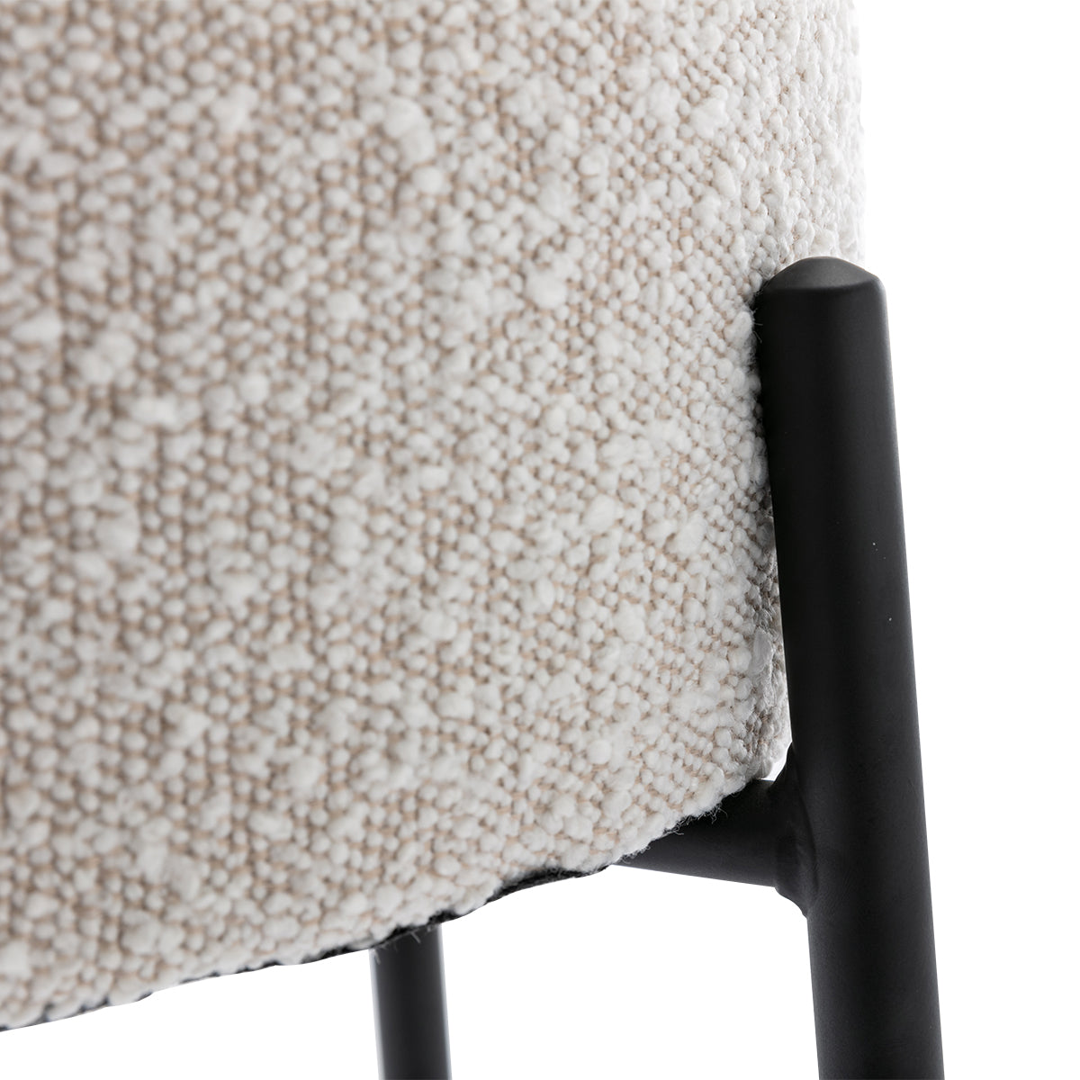 Amara Boucle Bar Stool - Modern Upholstered Counter Height Stool with Metal Legs for Kitchen Island, Breakfast Nook & Home Bar Decor