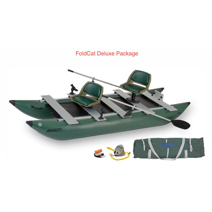 Sea Eagle 375FC FoldCat Inflatable Pontoon Fishing Boat - Lightweight Portable 2-Person Boat for Lakes & Rivers - Perfect for Fishing, Camping & Outdoor Adventures