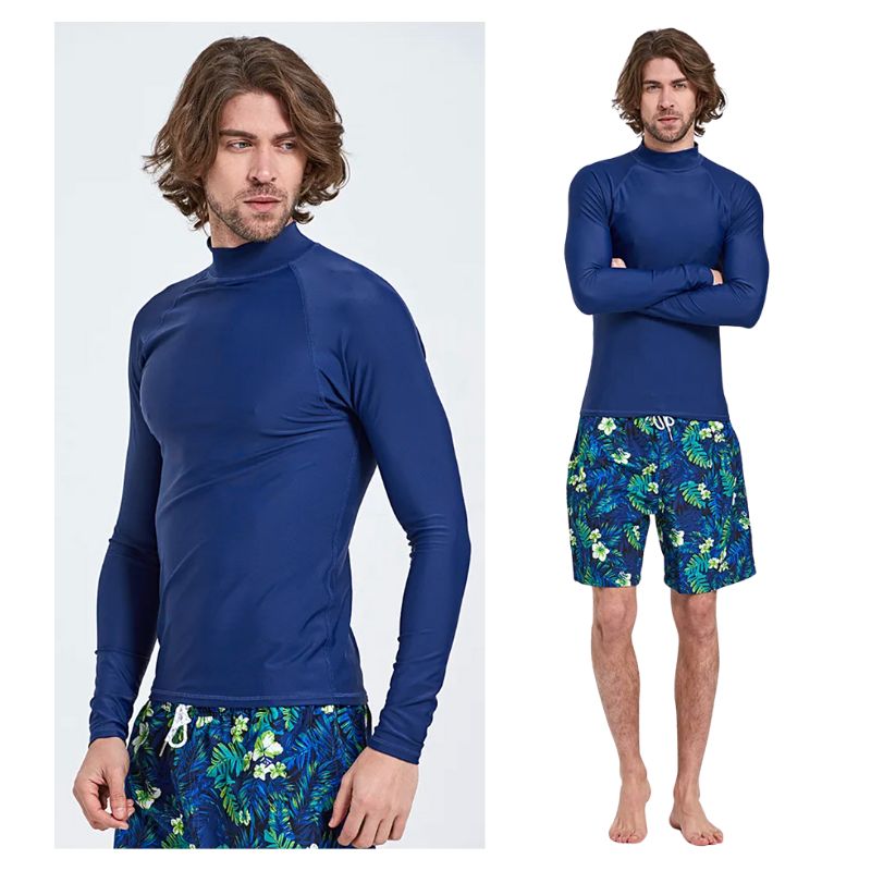 Men's Long Sleeve Rash Guard Swim Shirt - UPF 50+ Sun Protection for Swimming, Surfing & Water Sports | Quick Dry & Comfortable Fit