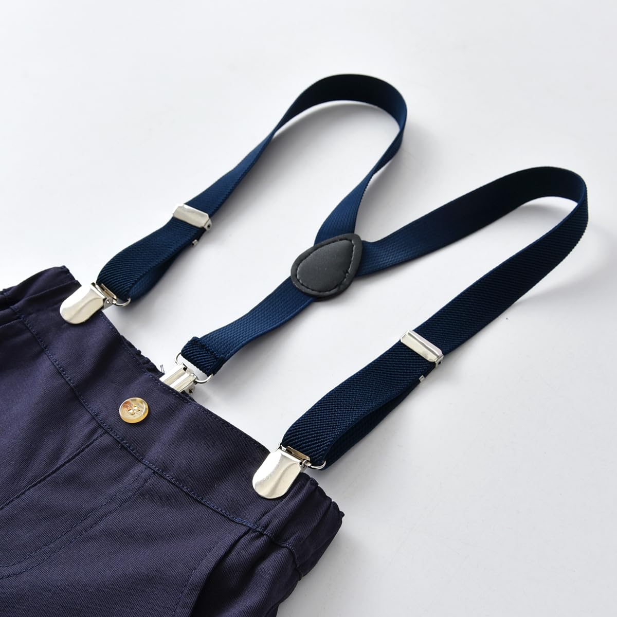 Baby Boys Gentleman Shorts Sets - Stylish Infant Outfits with Shirt, Shorts, Bow Tie & Suspenders for 9-12 Months | Perfect for Special Occasions, Photo Shoots & Family Gatherings