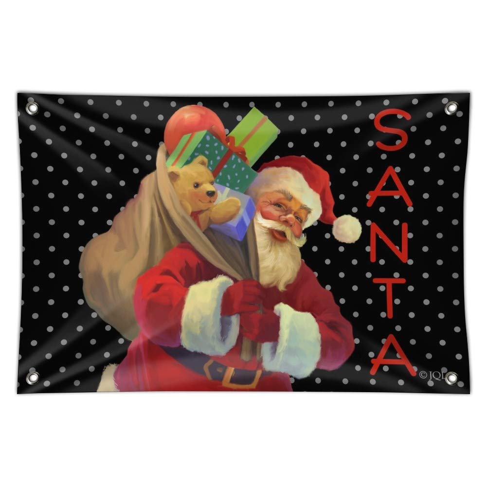 Christmas Holiday Santa Sack Graphic Sign - Festive Home, Business & Office Decor for Holiday Cheer | Perfect for Xmas Parties, Gifts & Seasonal Decorations