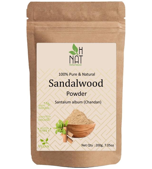 Pure & Natural Sandalwood Powder for Face & Skin Care - 200g | Brightening Facial Mask, Skin Whitening Treatment | DIY Spa & Ayurvedic Beauty Routine