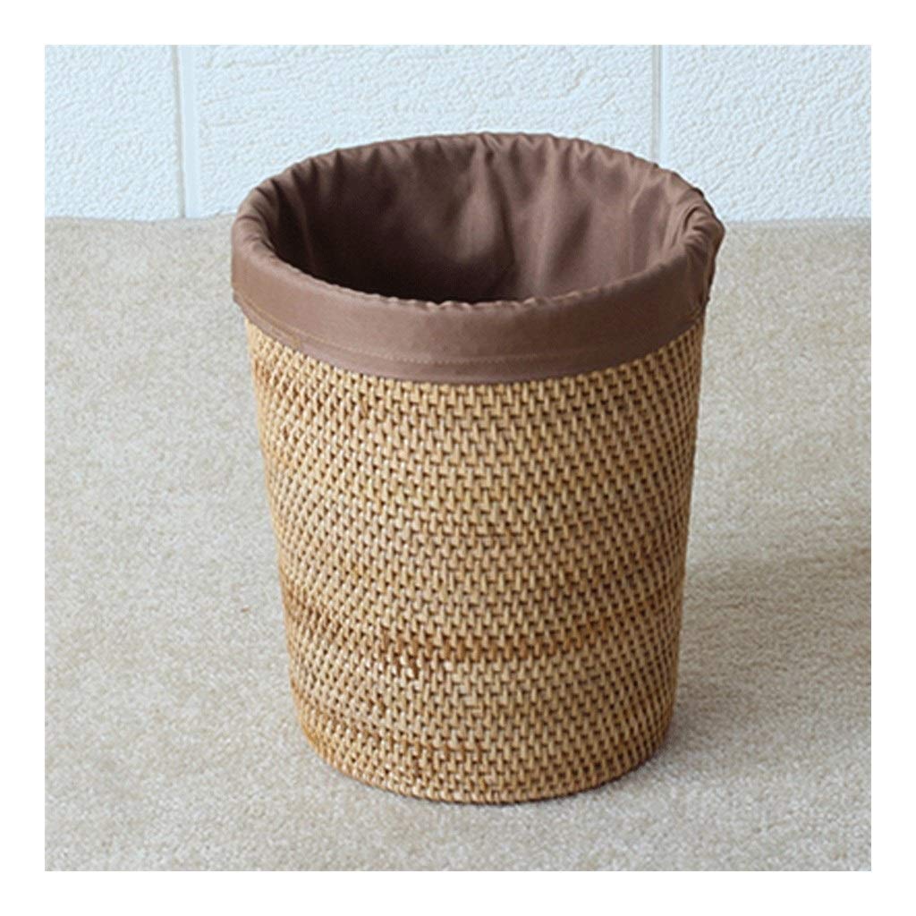 Handmade Rattan Trash Can - Eco-Friendly Storage Bin, Durable Waste Paper Basket for Home & Office | Small Size with Inner Liner | Perfect for Living Room, Bedroom, Bathroom & Office Spaces