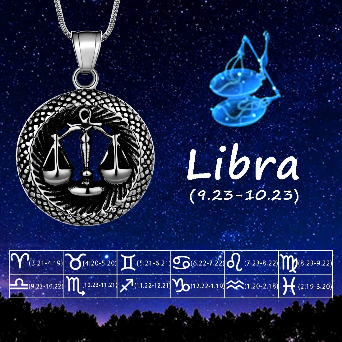 12 Zodiac Necklace 316L Stainless Steel - Astrology Birthday Gift for Men & Women - Perfect for Daily Wear & Special Occasions