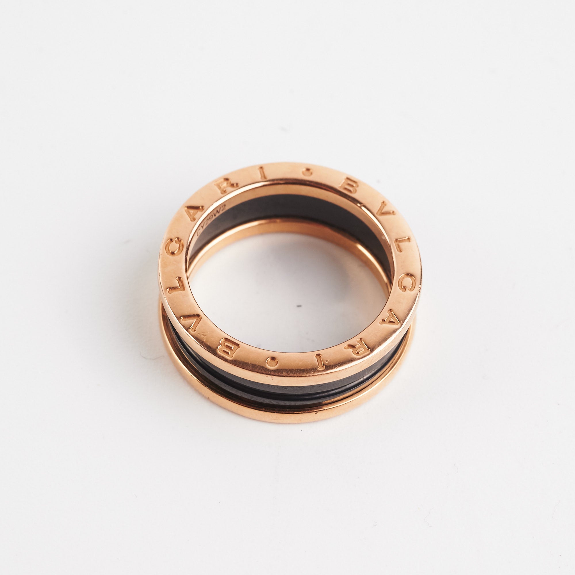 Bvlgari B.Zero1 Ring in Black & Rose Gold - Size 59 | Luxury Italian Jewelry for Women, Perfect for Weddings, Anniversaries & Special Occasions
