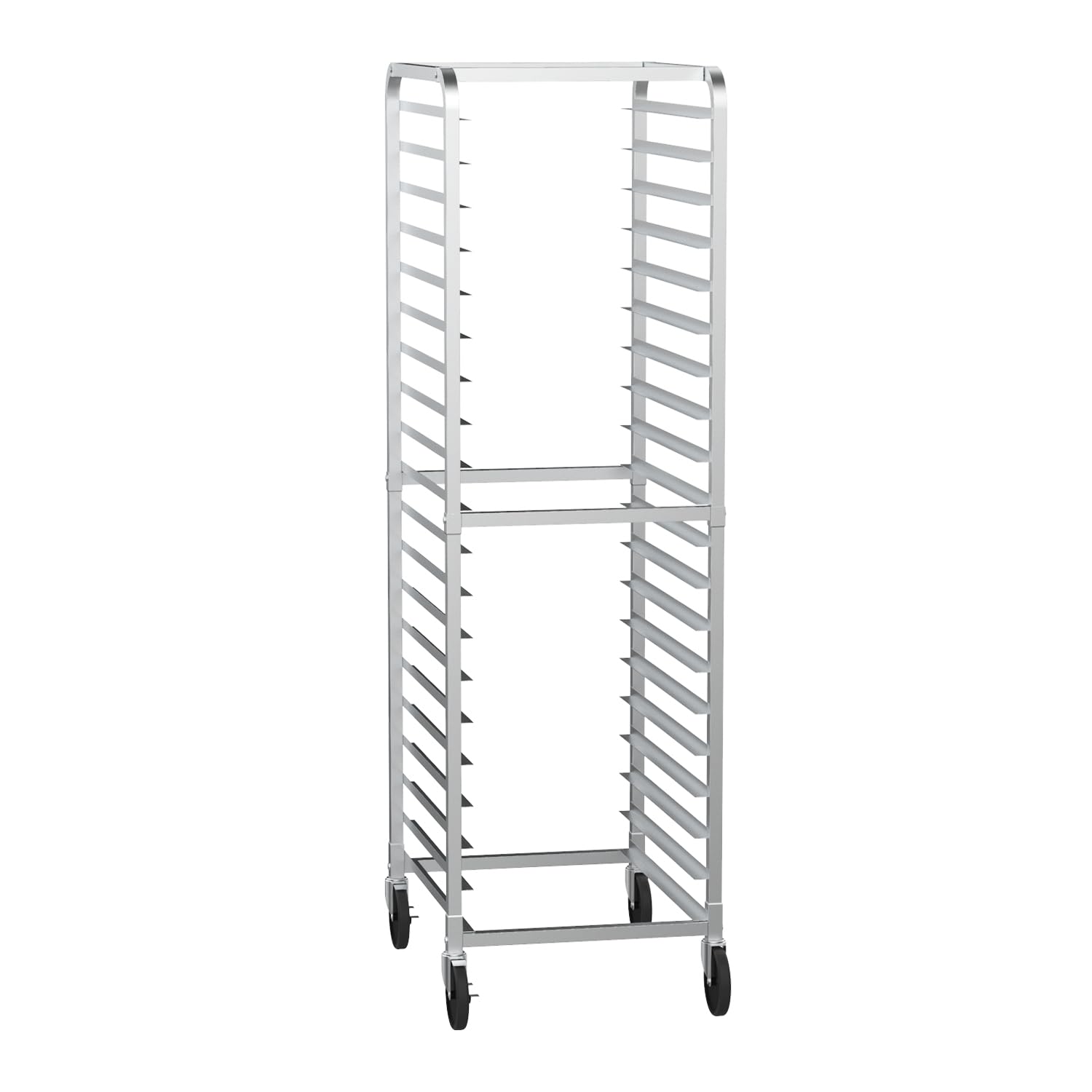 ROVSUN 20-Tier Commercial Stainless Steel Sheet Pan Rack with Brake Wheels - Heavy Duty Baking Tray Cart for Bread, Pastry & Food Storage - Ideal for Bakeries, Restaurants & Commercial Kitchens