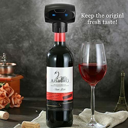 Electric Wine Stoppers & Automatic Vacuum Pump - Reusable Wine Bottle Sealer & Cork Saver Plug | Perfect Gift for Wine Lovers | Keep Wine Fresh for Days | Ideal for Parties, Dinners & Home Bars