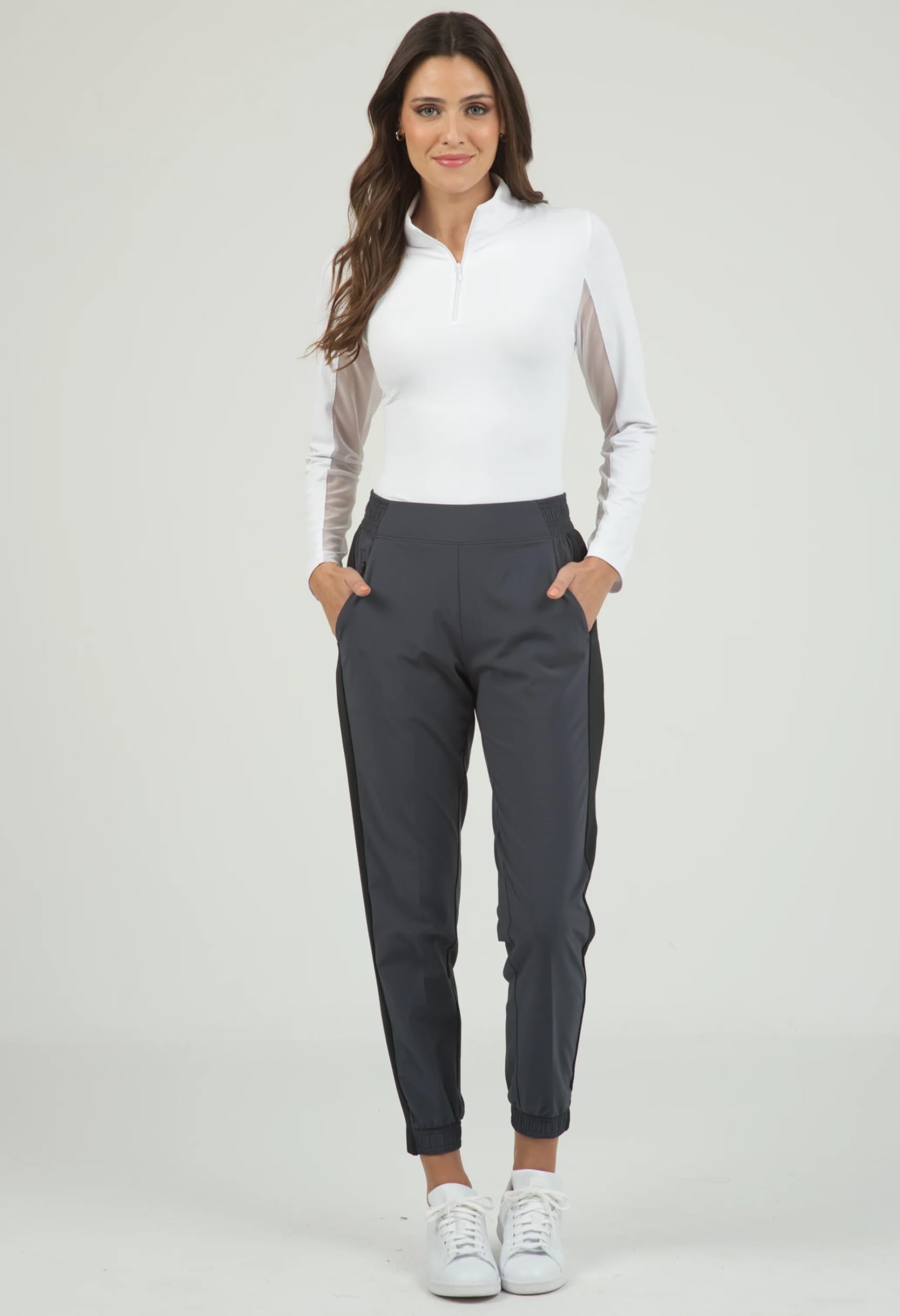 IBKUL Women's High-Waisted Yoga Pants with Pockets - Moisture Wicking Stretchable Slimming Workout Joggers for Running, Gym & Lounge Wear - 79000