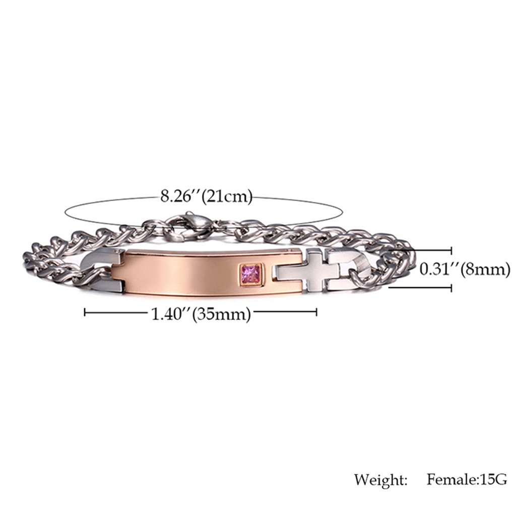 Stylish Stainless Steel Couple Bracelets - Matching Jewelry Set for Him & Her - Perfect Anniversary, Wedding, or Valentine's Day Gift for Couples