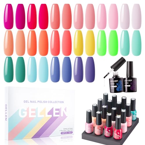 GL18-13 - purple, red, peach, nude, orange, yellow, green, and blue tones