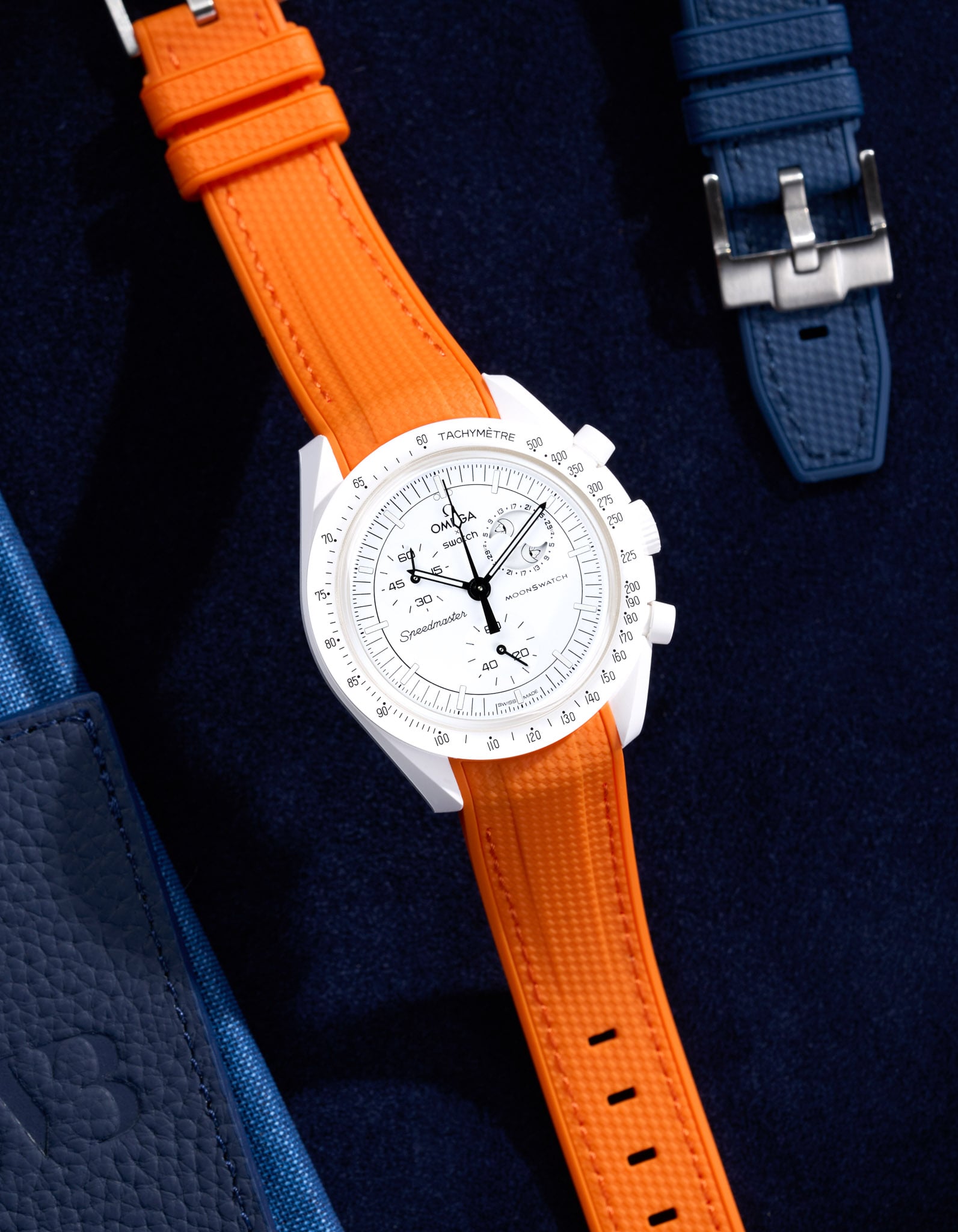 Original Omega X Swatch MoonSwatch Mission to Moonphase Rubber Watch Strap - Durable & Comfortable Replacement Band for Everyday Wear & Sports Activities