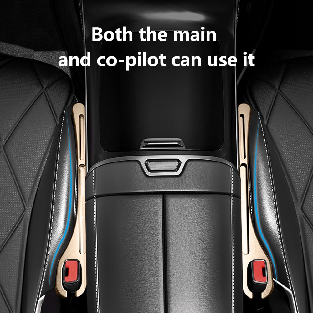 2PCS Universal Car Seat Gap Filler with Phone Holder - New Upgrade Beige Organizer for Preventing Items from Falling, Perfect for Sedans, SUVs, and Trucks