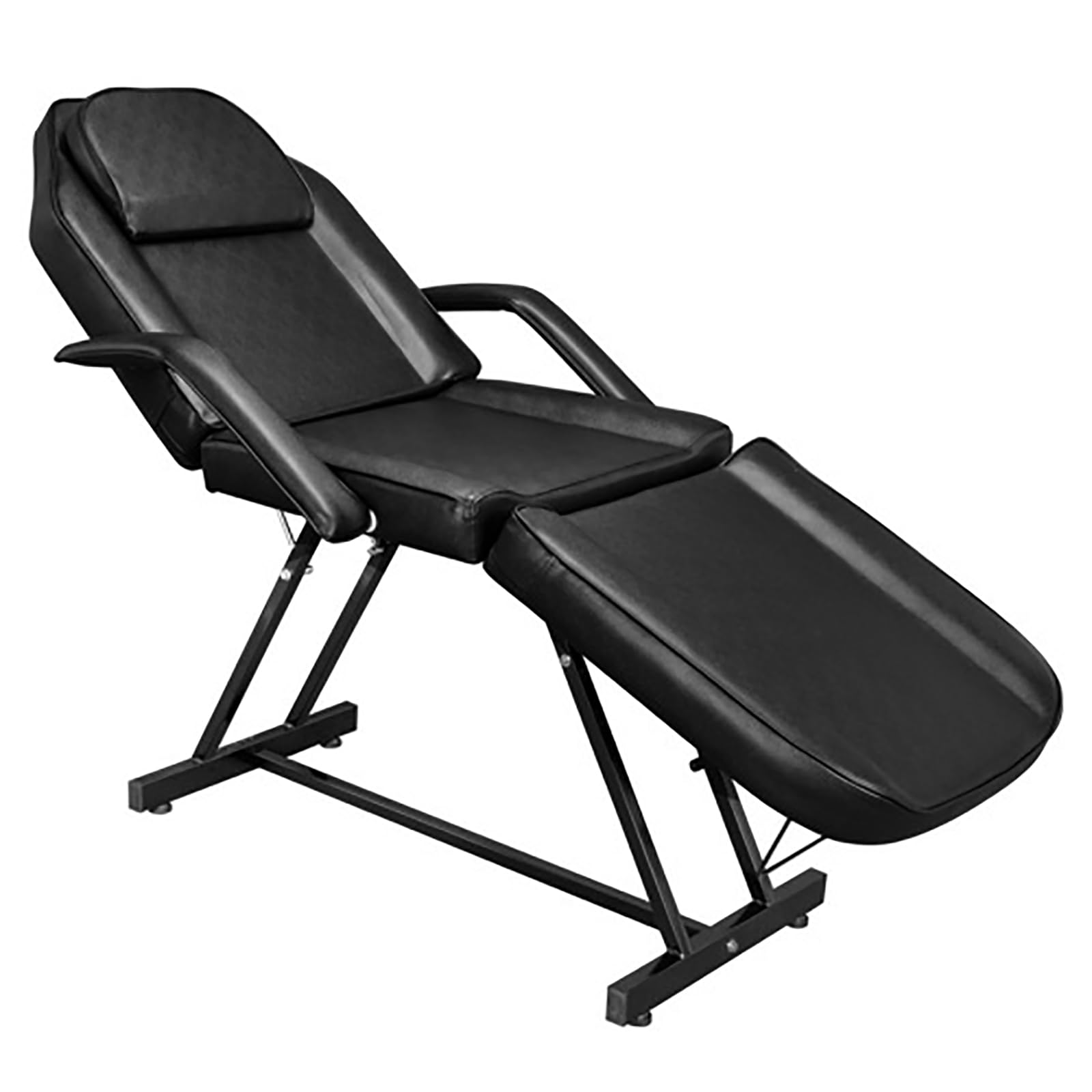 Professional Foldable Massage Table - Lightweight Aluminum Frame, 3-Section Ergonomic Design with Black Cosmetic Cover - Portable for Home, Spa & Salon Use