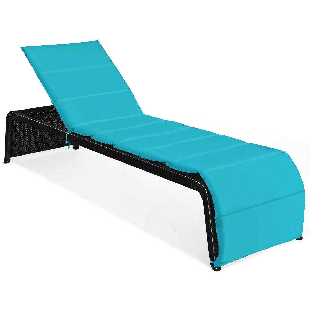 **NaturjB Turquoise Patio Chair - Lightweight Portable Outdoor Lounge Chair for Garden, Poolside, Beach, and Backyard Relaxation**