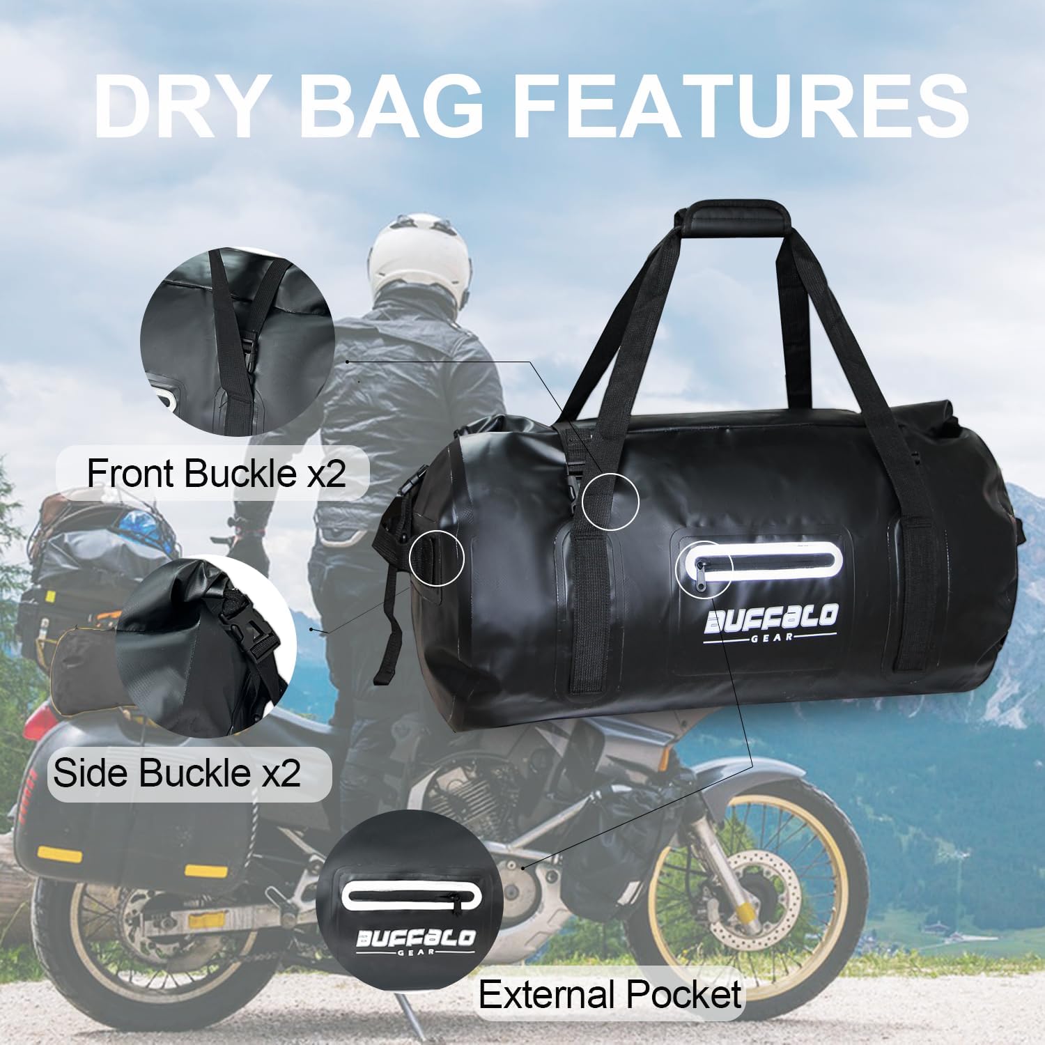 Waterproof Duffle Bag 40L 60L 80L - Heavy Duty Roll-top Dry Bag for Travel, Kayaking, Rafting, Boating, Fishing & Camping | Ideal for Outdoor Adventures & Water Sports Gear Storage