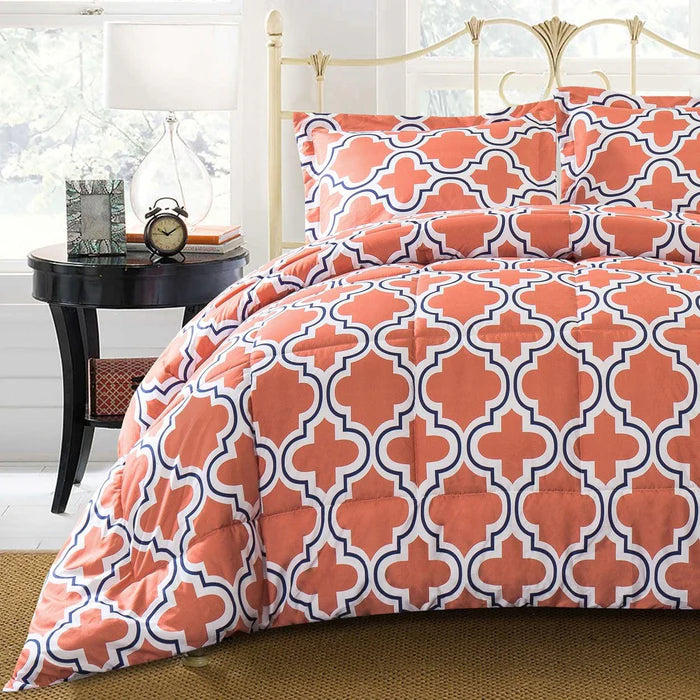 Premium Down Alternative Comforter Set - Soft & Hypoallergenic - Modern Trellis Design - Perfect for Bedroom Decor & Cozy Sleep