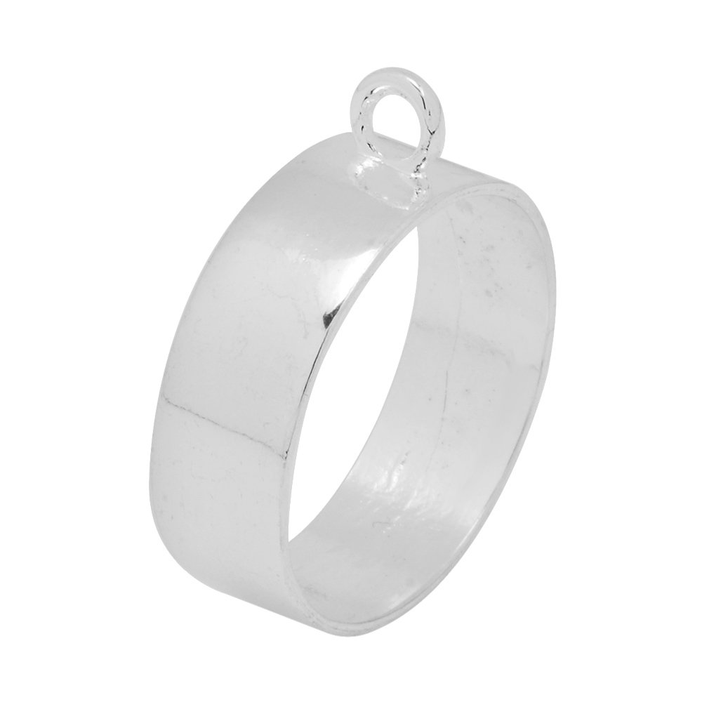 10PCS 32mm Round Open Back Bezel Pendant Settings for Resin, Polymer Clay & Epoxy Jewelry Making - Silver Metal Frame with 1 Loop - DIY Craft Supplies for Necklaces, Earrings & Charms