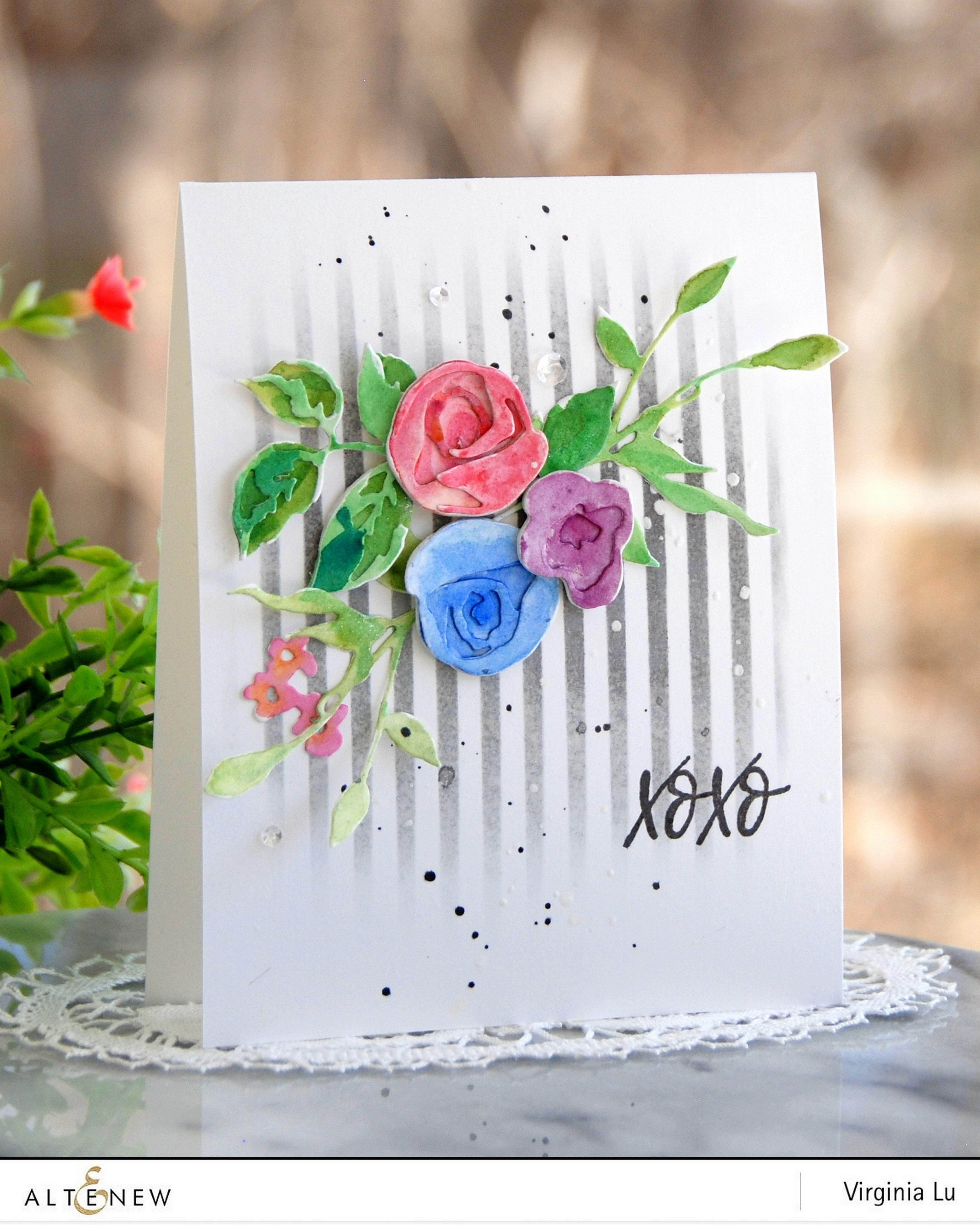 Rose Flurries 3D Die Set for Card Making, Scrapbooking & DIY Crafts - Floral Embossing Cutting Dies for Paper Crafting Projects