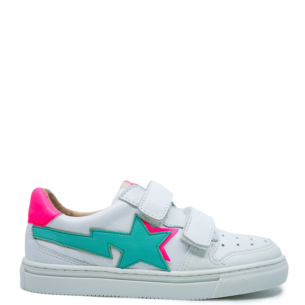 Acebos Fuchsia Star Velcro Sneakers for Women - Lightweight Comfortable Walking Shoes for Casual Wear, Gym & Outdoor Activities