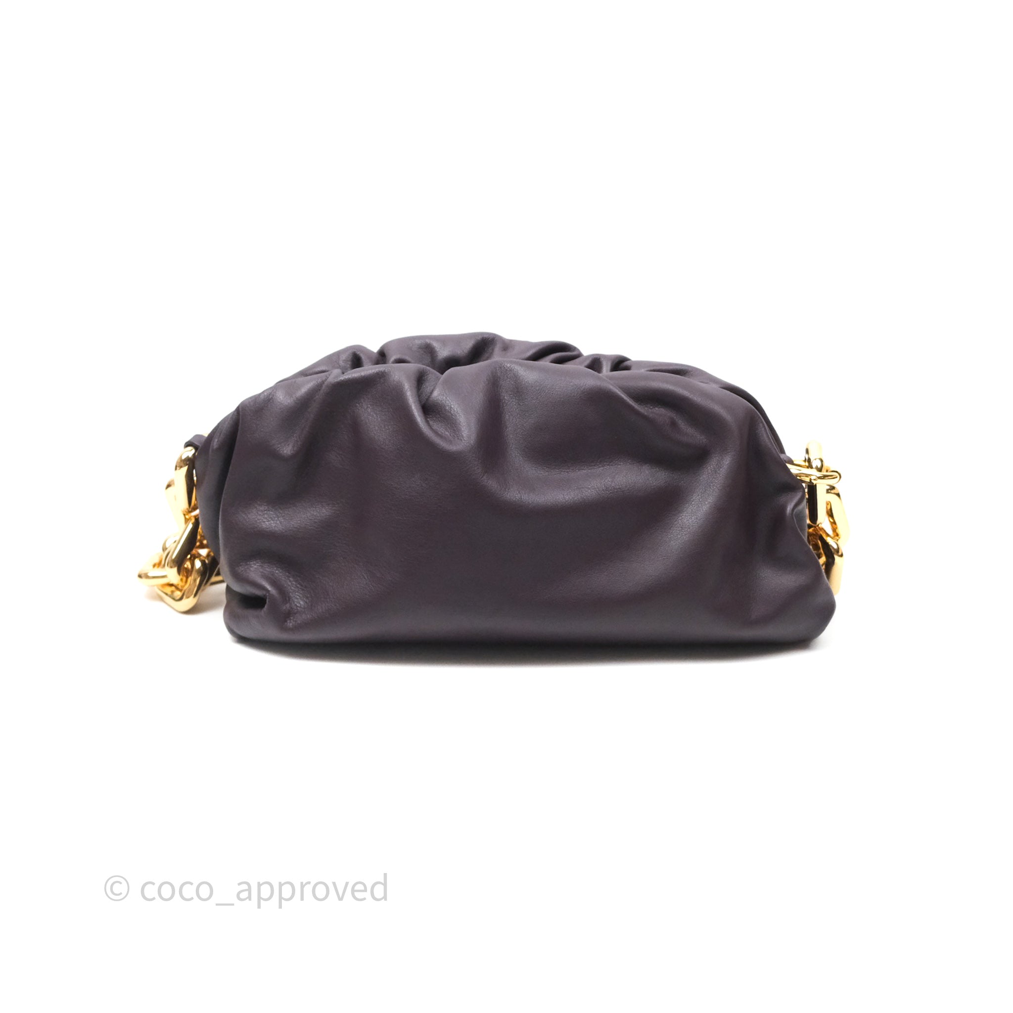 Bottega Veneta Chain Pouch Crossbody Bag - Brown Calfskin Leather with Gold-Tone Hardware | Women's Luxury Shoulder Bag for Evening Parties & Date Nights