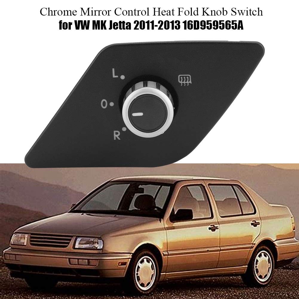 2011-2013 VW Jetta Side Mirror Control Switch with Heat & Fold Function - Replacement for OEM Part 16D959565A - Perfect for Winter Driving & Parking in Tight Spaces