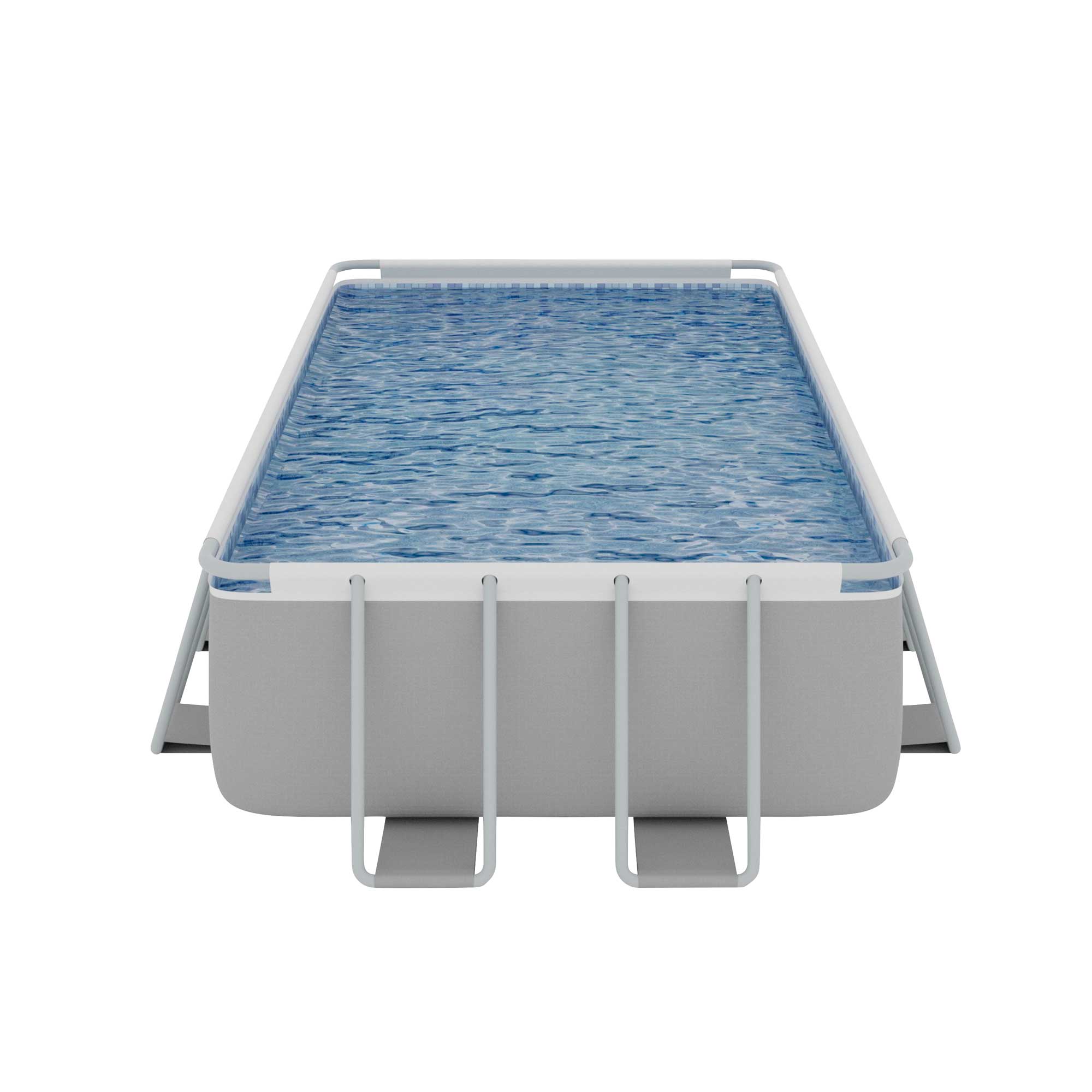 18ft Deluxe Steel Frame Above Ground Swimming Pool with Filter Pump - Durable Rectangular Backyard Pool for Family Fun, Summer Parties & Outdoor Relaxation