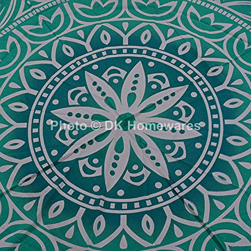 Bohemian Round Coffee Table Cover with Mandala Floral Print - 72 Inch Picnic Rug, Yoga Mat & Wall Tapestry for Living Room, Outdoor, Meditation & Home Decor