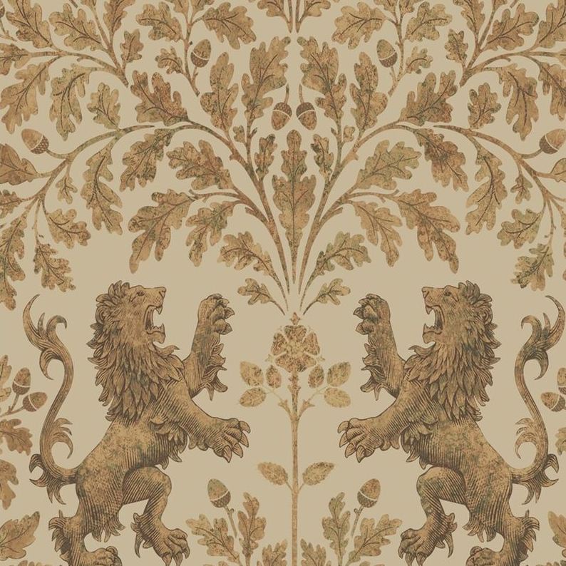 Cole & Son Boscobel Oak Gold Novelty Wallpaper - Premium Peel & Stick Wallpaper for Living Room, Bedroom, or Office Decor