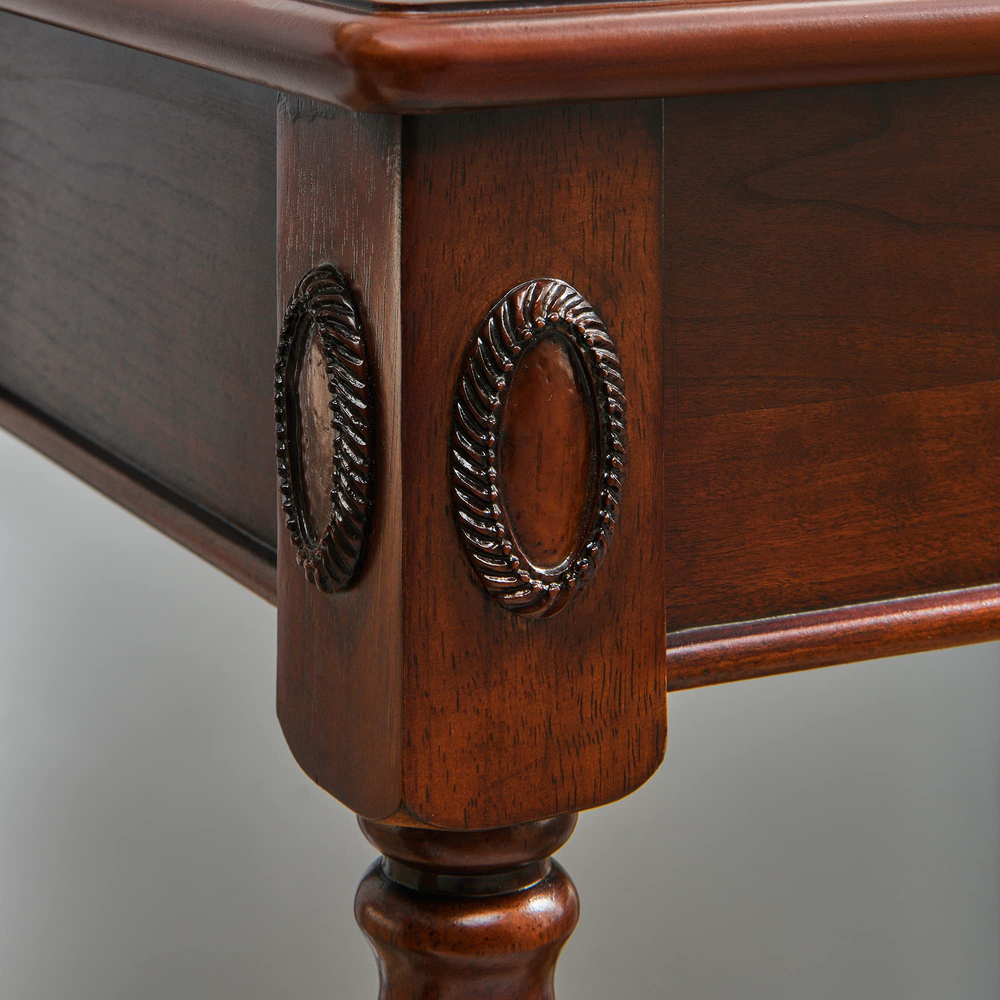 Solid Wood Side Table with Drawer & Storage Shelf - Traditional Walnut End Table, Narrow Telephone Stand, Nightstand & Sofa Table for Living Room, Bedroom & Office - Perfect for Small Spaces & Home Decor (GBJ1533WD)