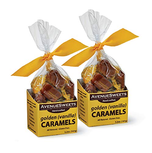 AvenueSweets Handmade Individually Wrapped Soft Vanilla Caramels - 2 Pack (5.2 oz Each) - Gourmet Candy for Gifts, Parties & Dessert Platters