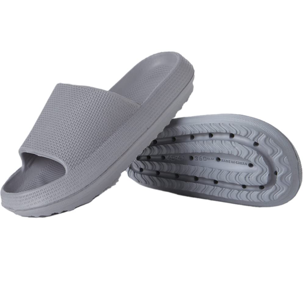 BING RUI CO Cloud Slides for Women and Men - Ultra Soft Pillow Slippers with Non-Slip Sole, Comfortable Bathroom and Shower Sandals, Thick Cushioned Footbed - Perfect for Home, Spa, Poolside and Beach Use
