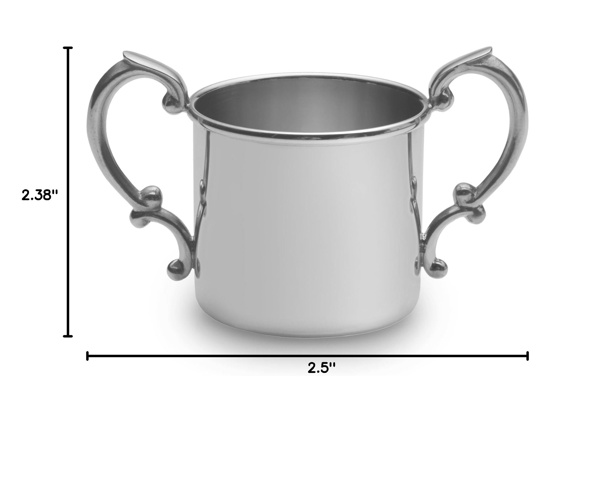 Empire Silver™ Double Handle Pewter Baby Cup - Classic Christening Gift for Newborns, Baptism Keepsake, First Communion Present - Perfect for Baby Showers, Milestone Celebrations & Family Heirlooms