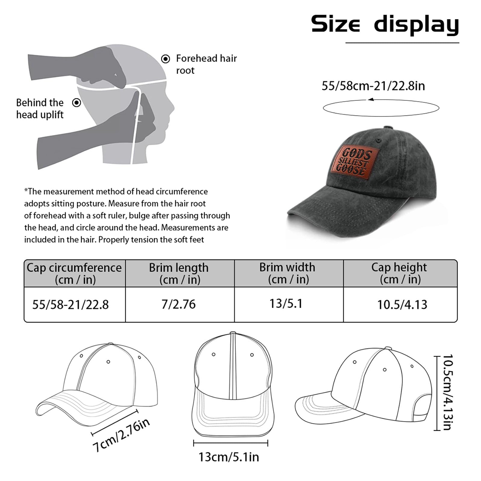 Funny Goose Baseball Cap for Women - Trendy Animal Print Hat for Casual Outfits & Costume Parties