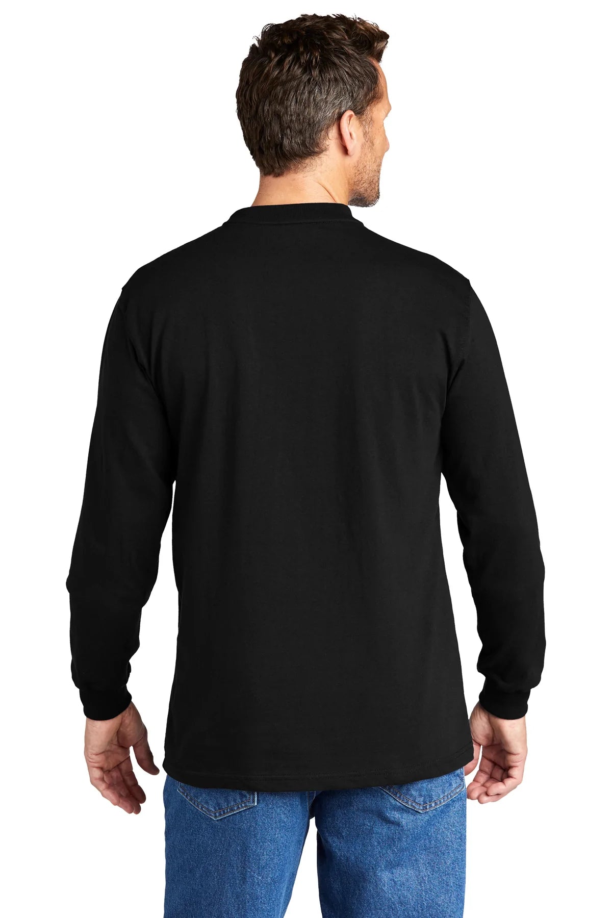Carhartt Men's Long Sleeve Henley Shirt - Comfortable Cotton Workwear T-Shirt for Casual & Outdoor Activities | Black