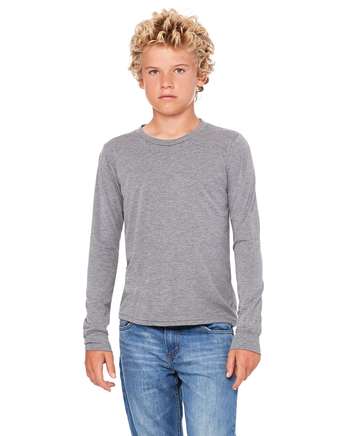 Bella + Canvas 3501Y Youth Long Sleeve Jersey T-Shirt - Soft Cotton Tee for Kids, Boys & Girls - Perfect for School, Play & Everyday Wear