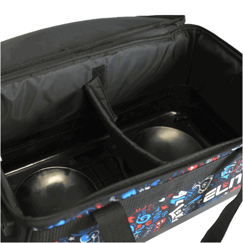 ELITE Double Roller Bowling Bag for Men & Women - Durable Graffiti Design Bowling Tote with Shoulder Strap - Perfect for League Play, Tournaments & Casual Bowling Nights