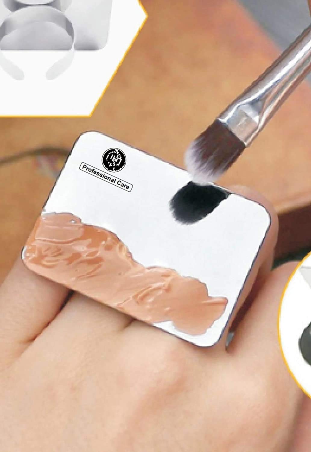 Premium Stainless Steel Cosmetic Mixing Palette Set of 2 - Professional Makeup Artist Tools for Foundation, Cream, Liquid Blending - Perfect for Salon, Home & Travel Use