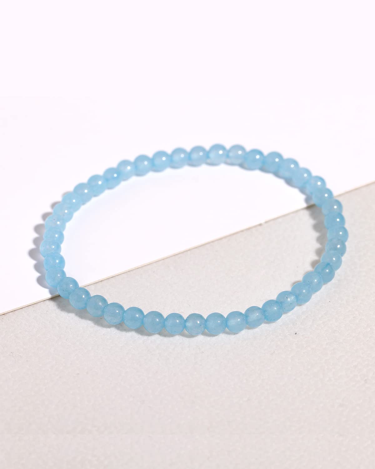 Jewboo 2Pcs Genuine Semi-Precious Stone Friendship Beaded Bracelets for Women - 4mm Crystal & Gemstone Stretch Healing Bracelets - Perfect for Yoga, Meditation & Gift Giving