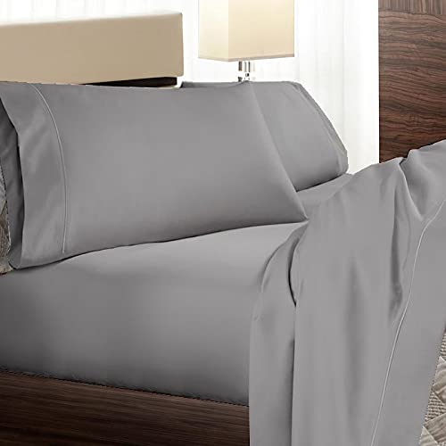 Premium Ultra-Soft Microfiber Twin XL Sheet Set - Deep Pocket College Dorm Bedding - Double Brushed Extra Long Sheets for Comfortable Sleep (Light Grey) - Perfect for Dorms, Guest Rooms & Small Spaces
