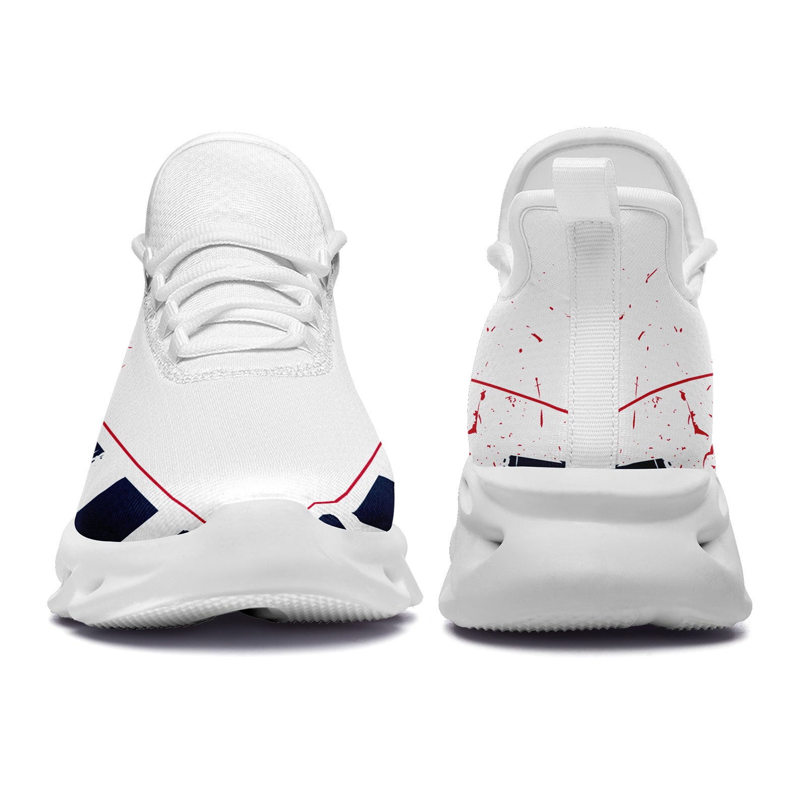 Custom Blue White Red New England Maxsoul Shoes - Personalized Sneakers for Men & Women - Lightweight Comfortable Walking & Running Shoes - Perfect for Casual Wear, Gym, and Outdoor Activities (FN003 D020260)