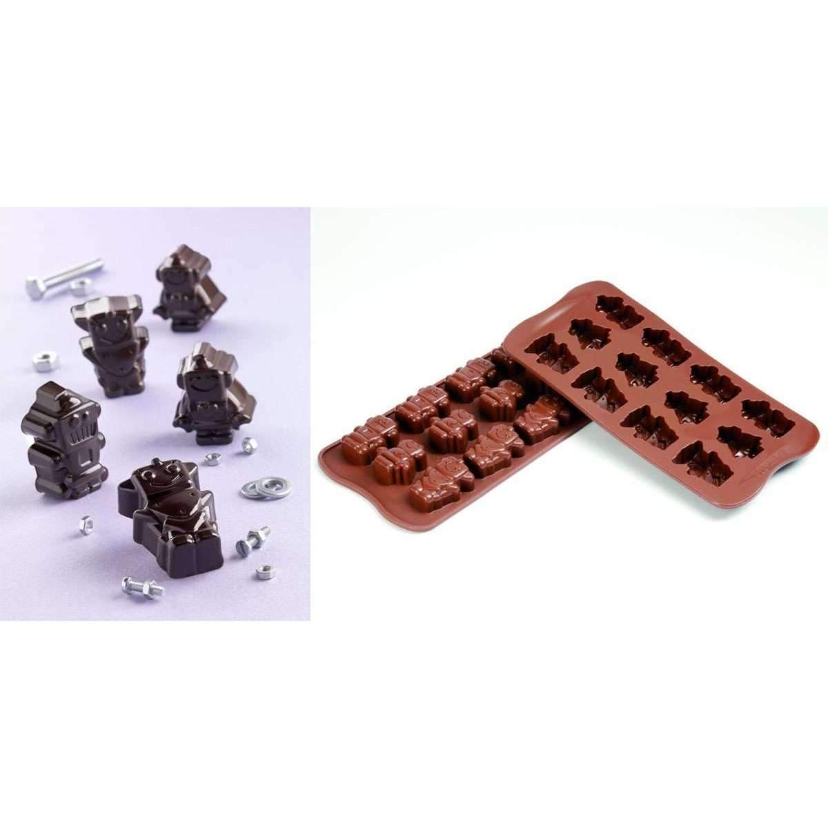 Premium Silikomart™ Robochoc Chocolate Silicone Mold - 6-Cavity Robot-Shaped Baking Mold for DIY Chocolates, Candies, Ice Cubes & Desserts - Perfect for Birthday Parties, Gifts & Holiday Treats