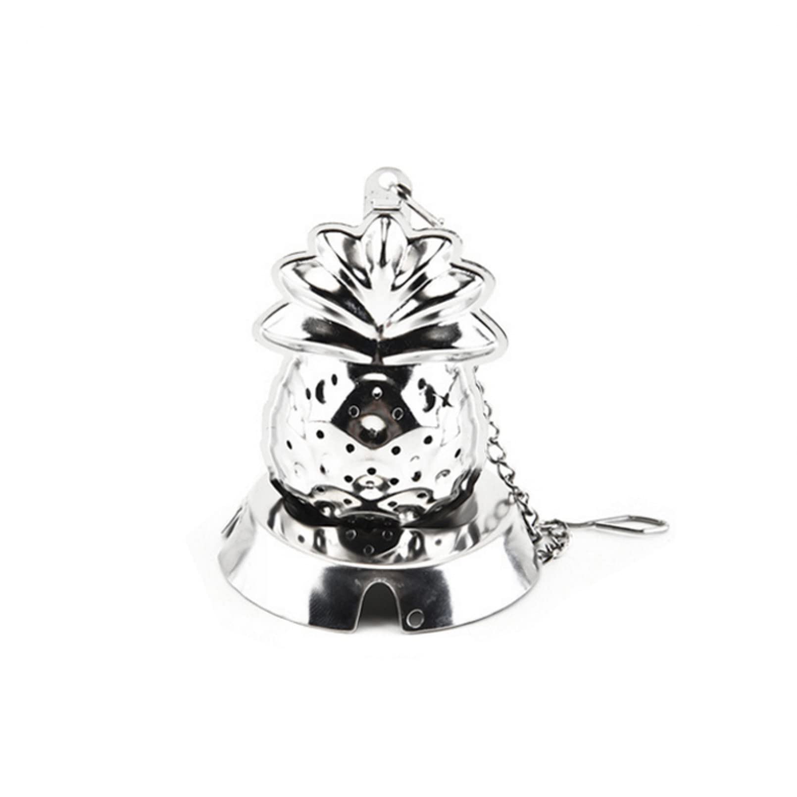 Premium 304 Stainless Steel Pineapple Tea Strainer with Pendant - Reusable Mesh Filter for Loose Leaf Tea, Herbs & Spices - Elegant Tea Tray & Kitchen Accessory for Home Brewing, Gifts & Tea Ceremonies