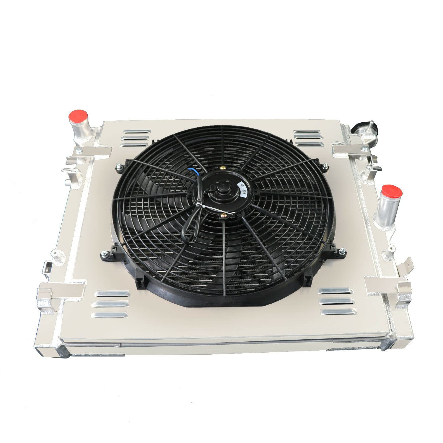 High-Performance Aluminum Radiator for 2007-2018 Jeep Wrangler JK 3.6L 3.8L V6 Gas Engine - 3 Row Core with Shroud Fan Relay Kit - Perfect for Off-Roading & Extreme Weather Conditions