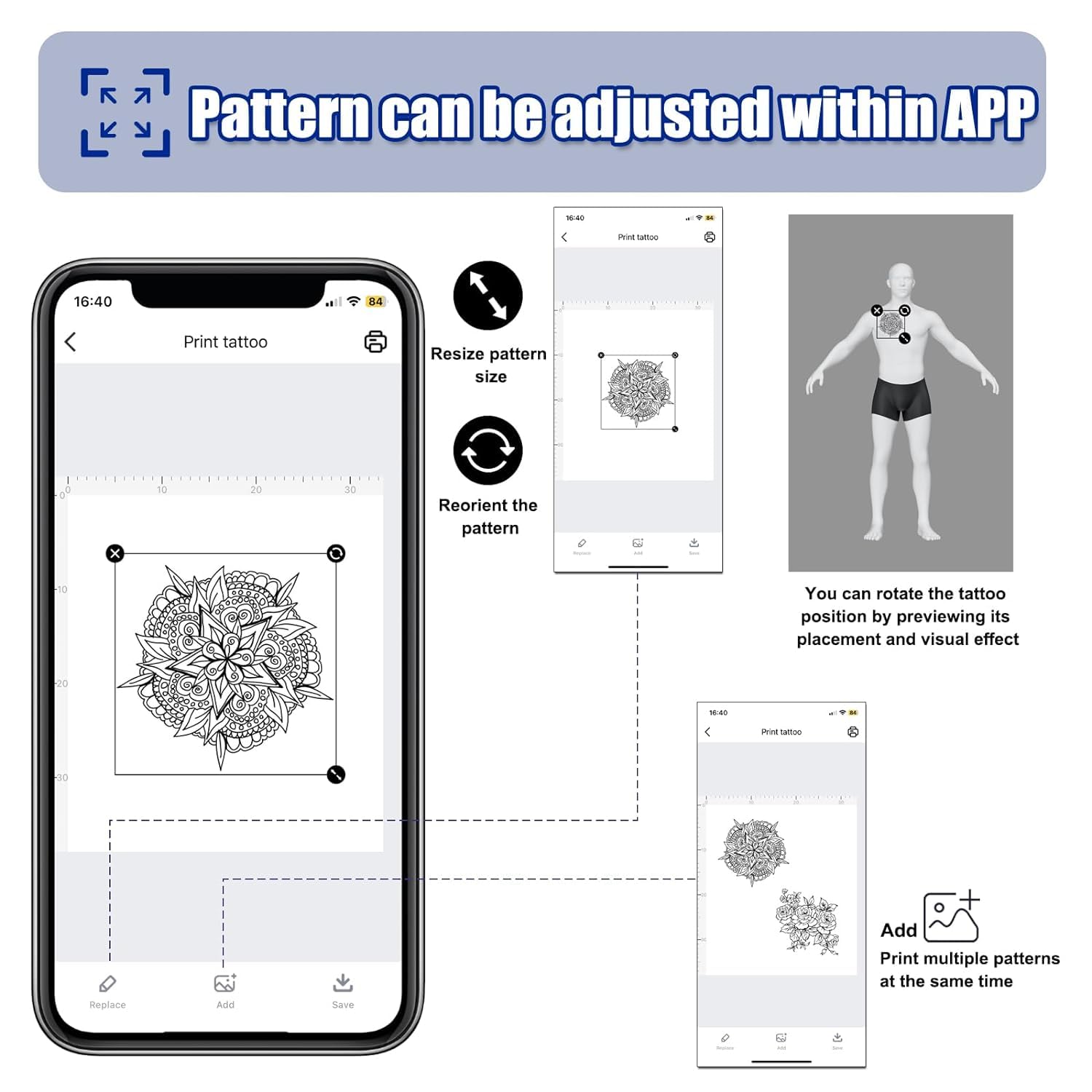 MOKOHOA Bluetooth Tattoo Transfer Printer - Portable Stencil Machine with 10 Sheets Thermal Paper & 2500mAh Battery | Wireless Tattoo Stencil Maker for Professional Artists & Home Use