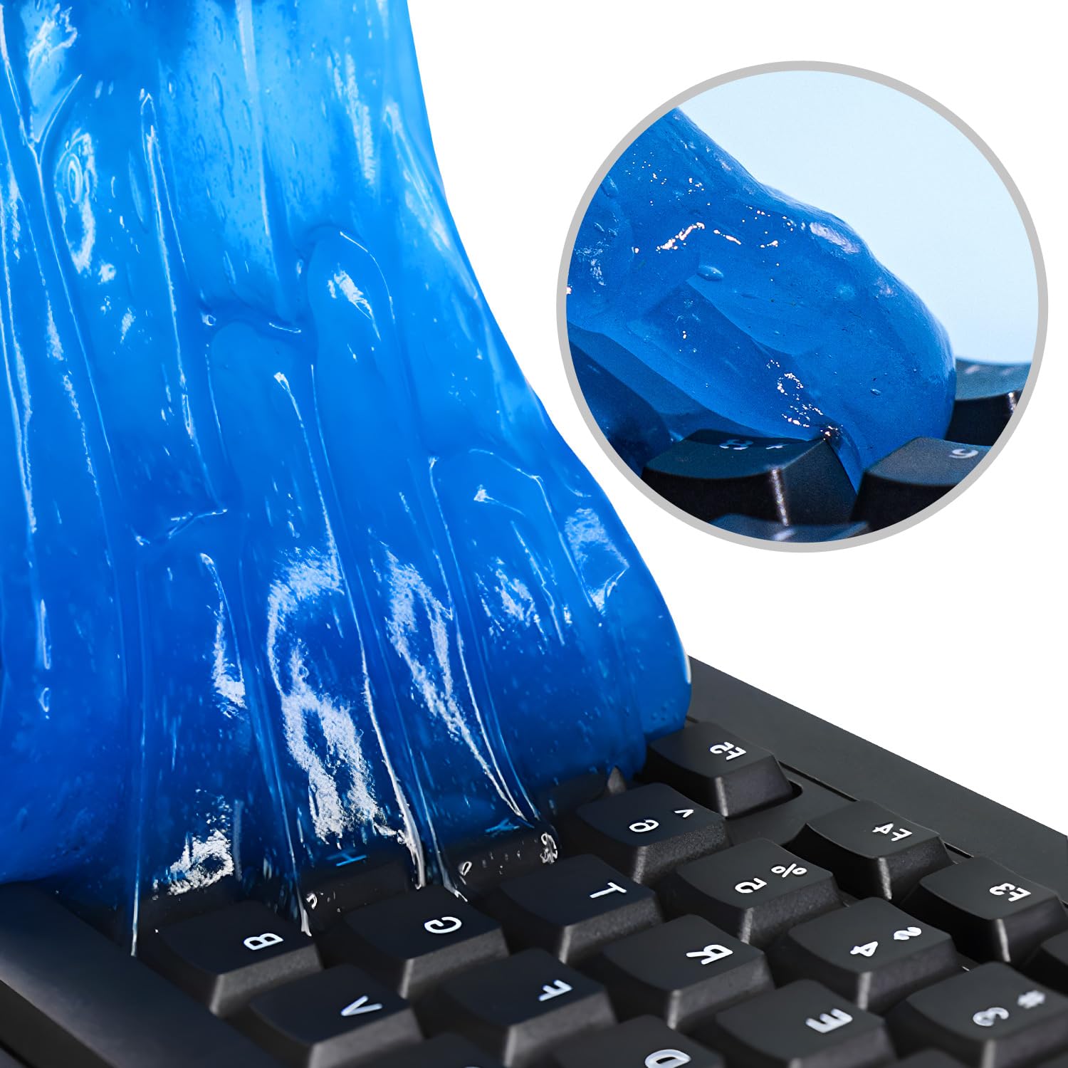 2 Pack Car Cleaning Gel & Keyboard Cleaner - Universal Auto Detailing Tools for Car Interior, Dust & Crevice Cleaning - Reusable Cleaning Slime for Cars, Keyboards & Electronics (Blue & Pink) - Perfect for Car Detailing, Home & Office Cleaning
