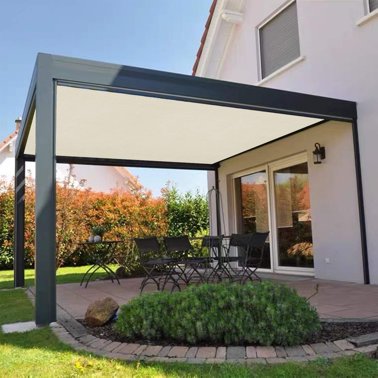 COARBOR 6Ft x 82Ft Beige Outdoor Shade Cloth - Sun Shade Fabric Roll for Pergola, Carport, Patio & Greenhouse - UV Protection Cover for DIY Backyard, Garden, Deck, Balcony & Yard Projects