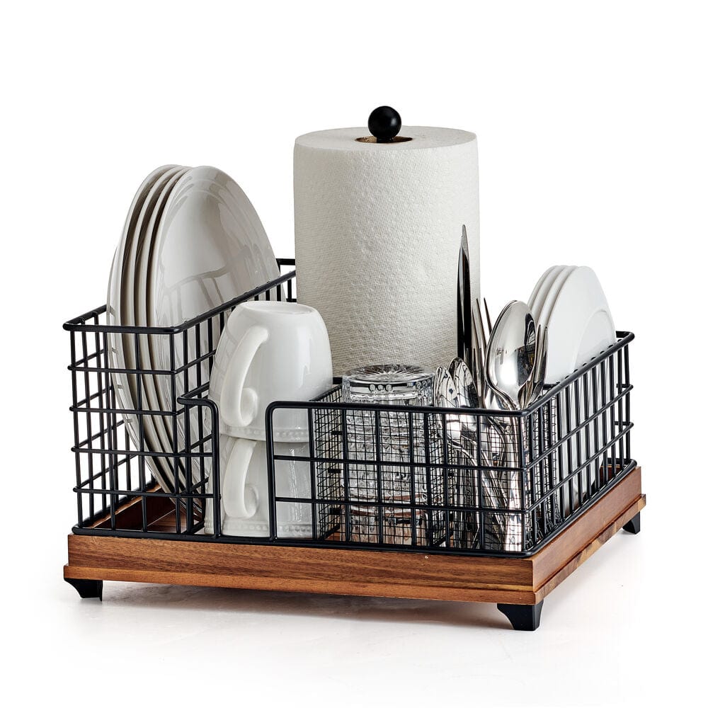 Portable Grid Hostess Picnic Storage Caddy Organizer - Foldable Outdoor Picnic Basket for Camping, Beach, and Party Supplies - Perfect for Picnics, BBQs, and Tailgating