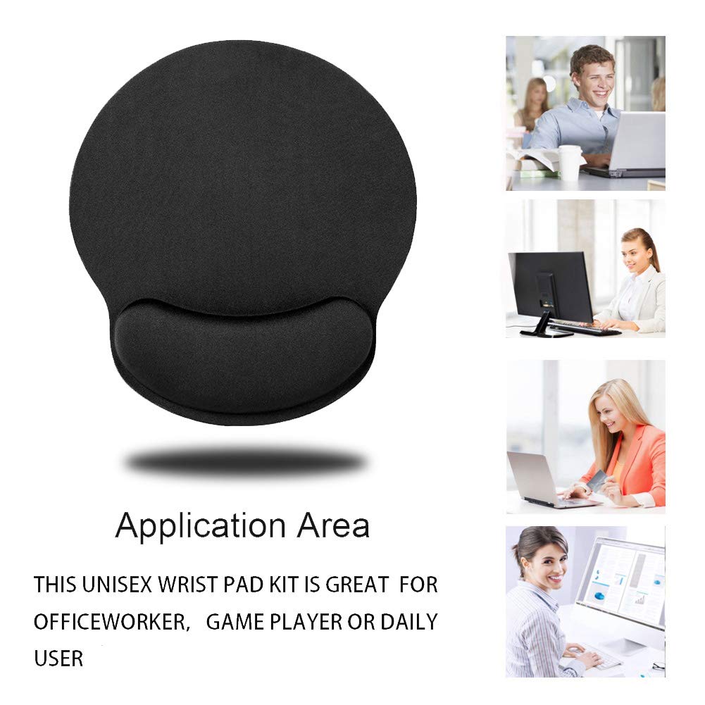 HONESTY Smooth Microfiber Memory Foam Mouse Wrist Pad - Ergonomic Wrist Rest Support for Pain Relief, Comfortable Typing & Gaming (2-Pack, Black) - Perfect for Office, Home & Gaming Setup