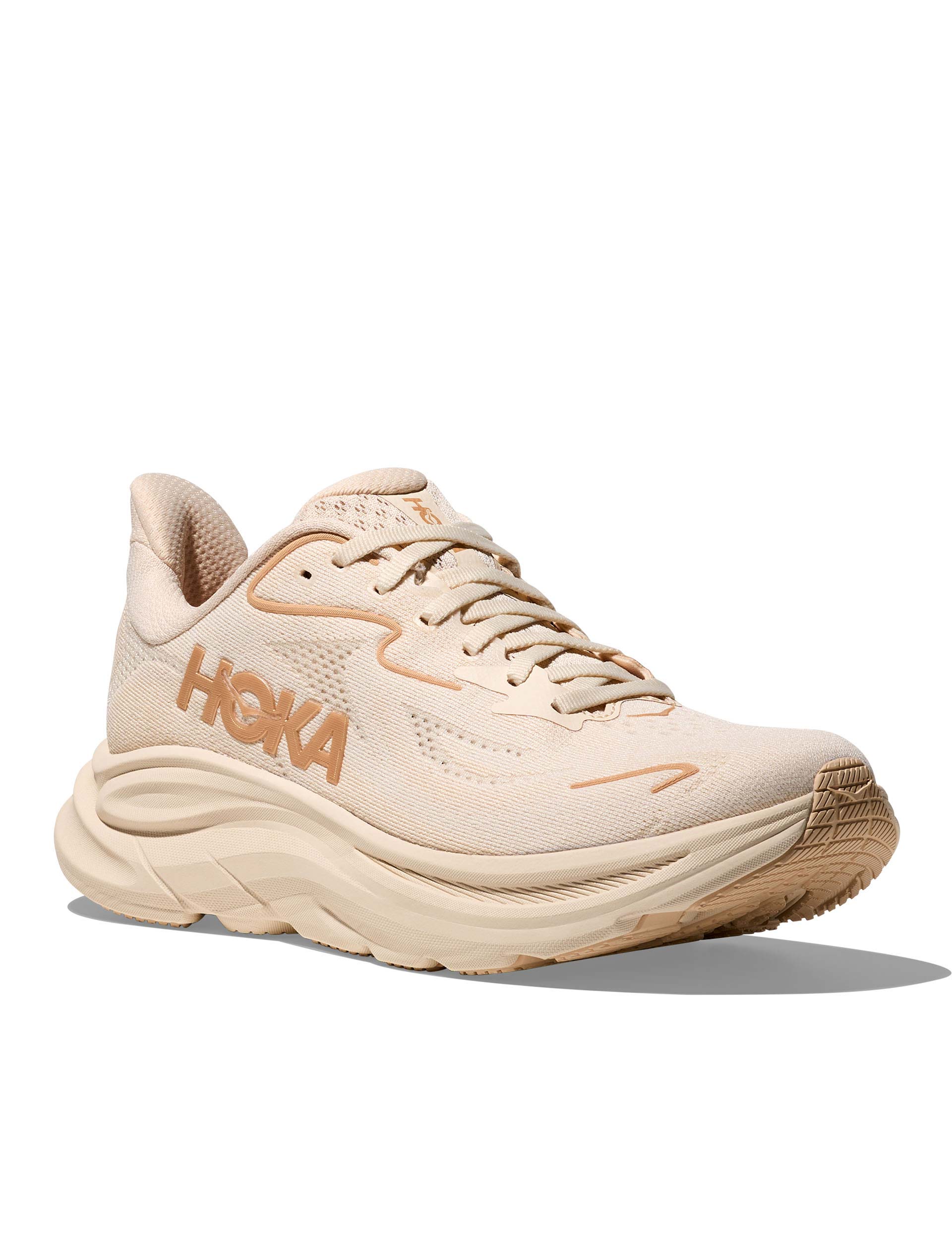 HOKA Clifton 10 Running Shoes for Men & Women - Lightweight Cushioned Sneakers in Vanilla/Birch - Perfect for Road Running, Jogging & Daily Wear